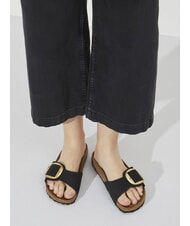 BIRKENSTOCK MADRID BIG BUCKLE Babouche en cuir nubuck noir - Chaussures Femme - 7