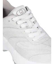 LIUJO EVA 03 Baskets en daim et maille brillante &eacute;cru/blanc - Chaussures Femme - 4