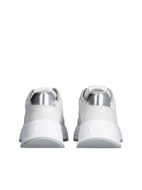 EVA 03 Baskets en daim et maille brillante &eacute;cru/blanc - Chaussures Femme