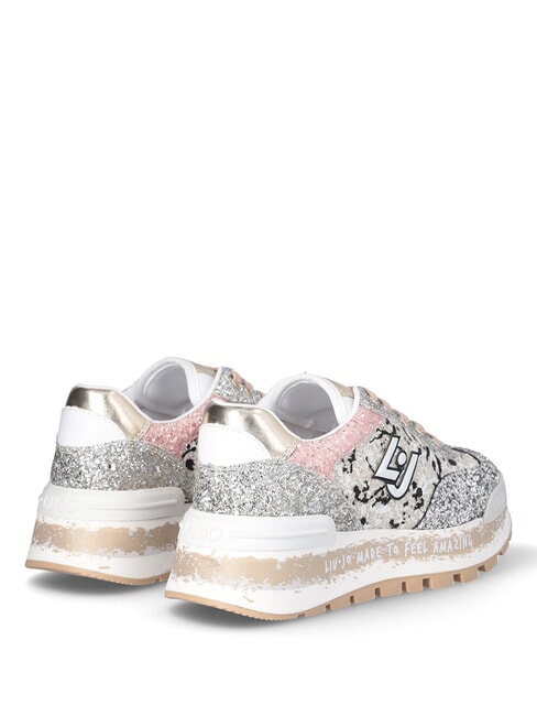 AMAZING 26  Baskets hautes noir/argent/rose - Chaussures Femme