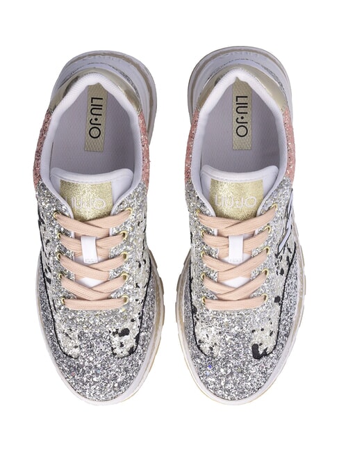 AMAZING 26  Baskets hautes noir/argent/rose - Chaussures Femme