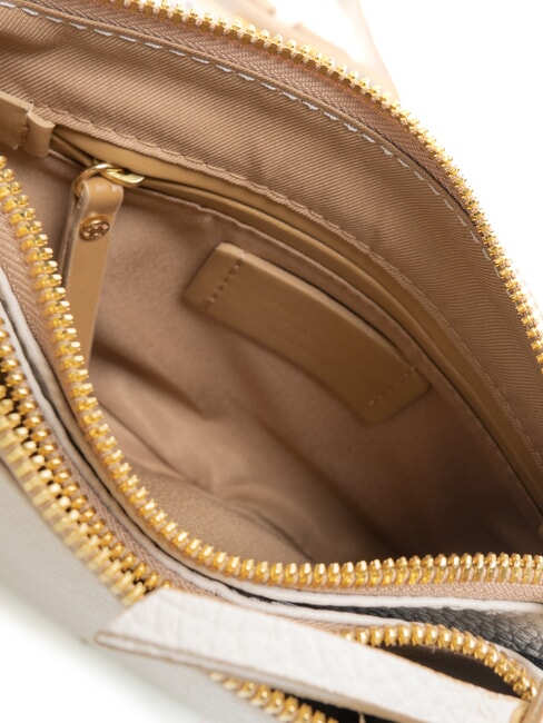 FRIDA Sac bandoulière en cuir à double zip sable - Sacs pour Femme