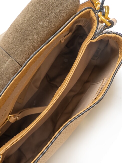 HELENA ROUND Sac en cuir avec double bandoulière la nature - Sacs pour Femme