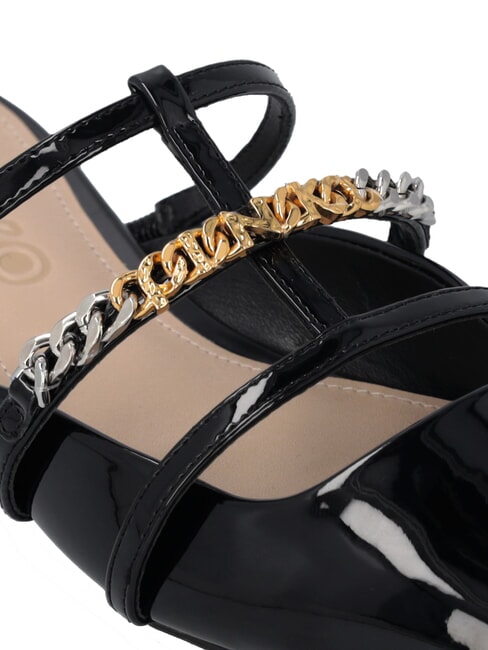 GIANIRA Ballerines mules en cuir verni limousine noire - Chaussures Femme