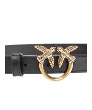 PINKO LOVE BERRY Ceinture en cuir noir-vieil argent - Ceintures - 2