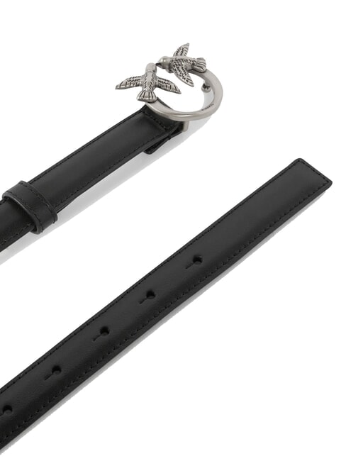 LOVE BERRY Ceinture en cuir noir-vieil argent - Ceintures