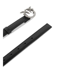 PINKO LOVE BERRY Ceinture en cuir noir-vieil argent - Ceintures - 5
