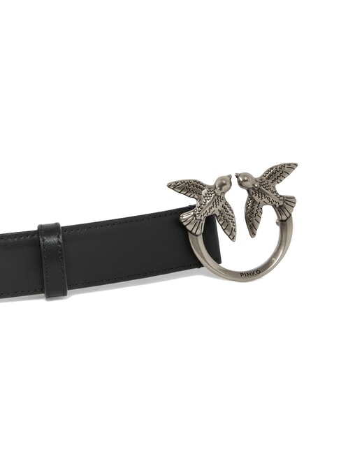 LOVE BERRY Ceinture en cuir noir-vieil argent - Ceintures