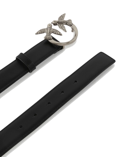 LOVE BERRY Ceinture en cuir noir-vieil argent - Ceintures