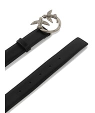 PINKO LOVE BERRY Ceinture en cuir noir-vieil argent - Ceintures - 5