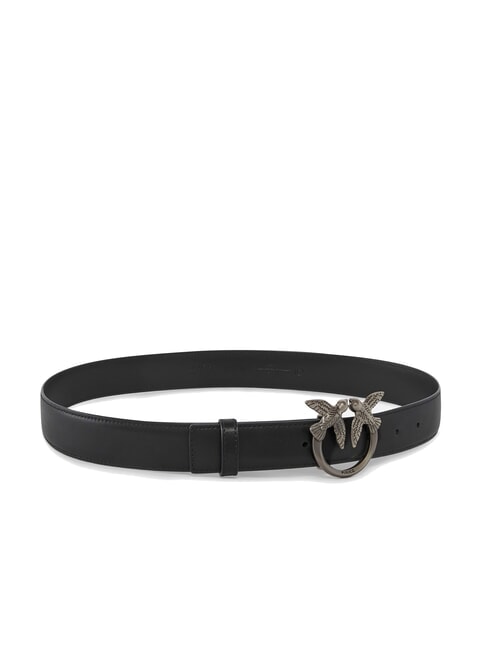 LOVE BERRY Ceinture en cuir noir-vieil argent - Ceintures