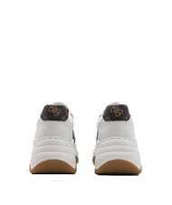 GUESS HAPYY  Baskets hautes Blanc / marron - Chaussures Femme - 4