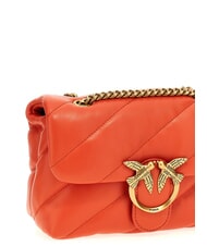 PINKO MINI LOVE BAG Sac en nappa rouge mandarine-or antique - Sacs pour Femme - 3