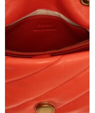 PINKO MINI LOVE BAG Sac en nappa rouge mandarine-or antique - Sacs pour Femme - 4