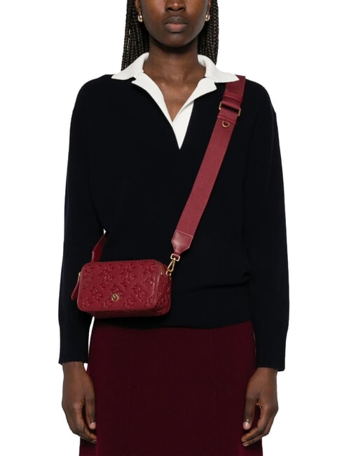 EMBOSSED LOGO Sac bandoulière pour appareil photo bordeaux merlot-or antique - Sacs pour Femme