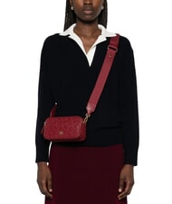 PINKO EMBOSSED LOGO Sac bandoulière pour appareil photo bordeaux merlot-or antique - Sacs pour Femme - 5