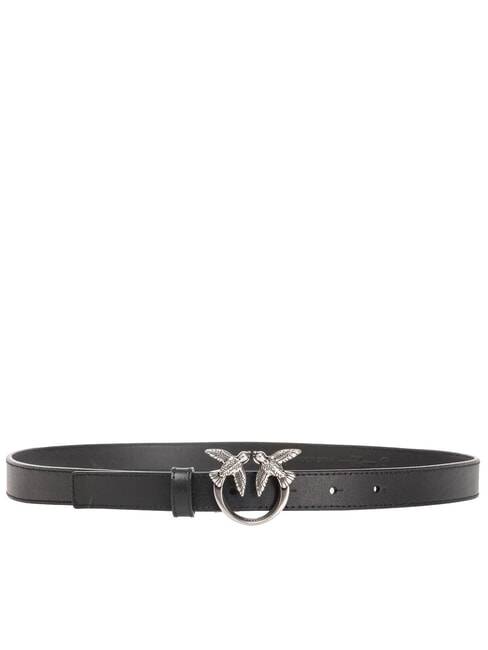 LOVE BERRY Ceinture en cuir noir-vieil argent - Ceintures
