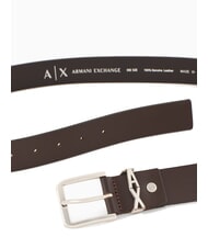 ARMANI EXCHANGE A|X METALLIC LOGO Ceinture en cuir, peut être raccourcie tête brun foncé - Ceintures - 3