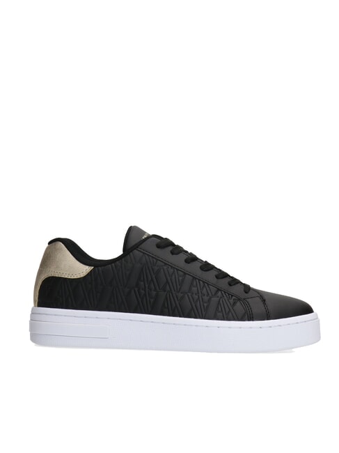 AX LOGO EMBOSSED Baskets noir + or p&acirc;le - Chaussures Femme