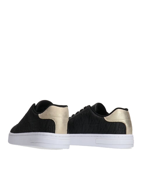 AX LOGO EMBOSSED Baskets noir + or p&acirc;le - Chaussures Femme