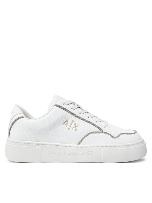 A|X LOGO STRASS Baskets écru + or pâle - Chaussures Femme