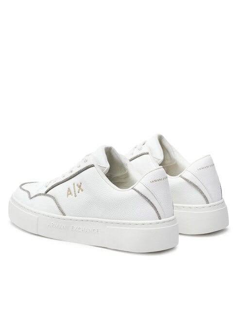 A|X LOGO STRASS Baskets écru + or pâle - Chaussures Femme