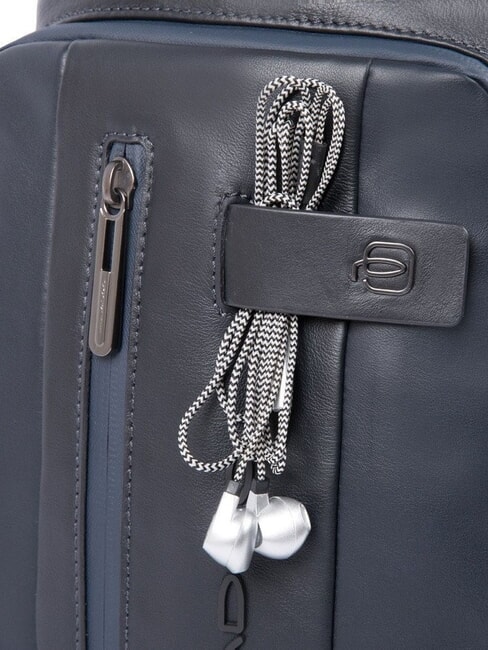 URBAN Sac bandoulière en cuir bleu - Sacs à dos pour ordinateur portable