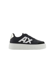 ARMANI EXCHANGE AX LOGO Baskets à plateforme noir + or pâle - Chaussures Femme - 2