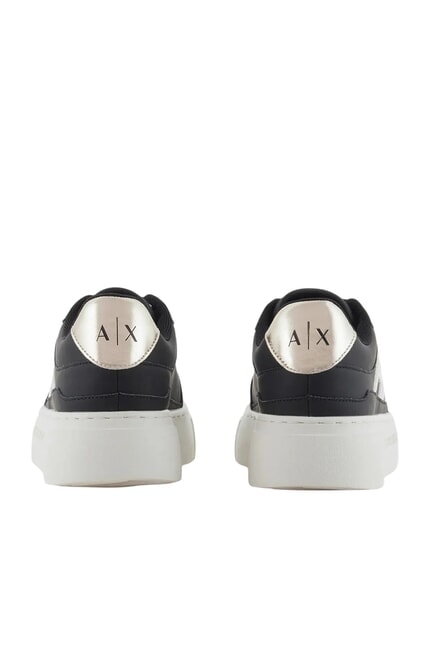 AX LOGO Baskets à plateforme noir + or pâle - Chaussures Femme