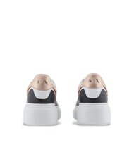 ARMANI EXCHANGE A|X Runner Baskets en cuir noir + or rose - Chaussures Femme - 4