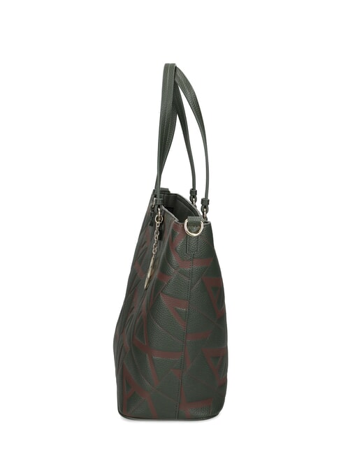 LOGO EMBOSSED Sac cabas porté épaule absinthe/liqueur foncée - Sacs pour Femme