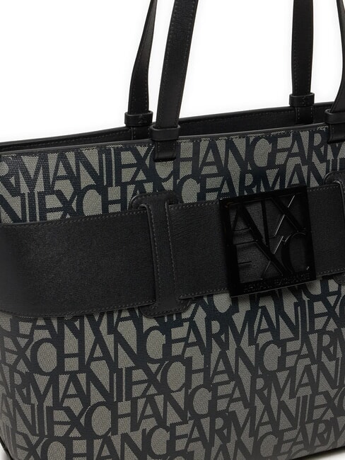 SUSIE Sac cabas à logo intégral beige/noir - Sacs pour Femme