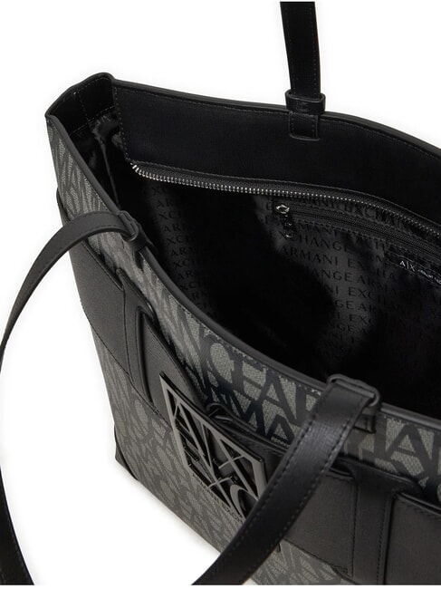 SUSIE Sac cabas à logo intégral beige/noir - Sacs pour Femme