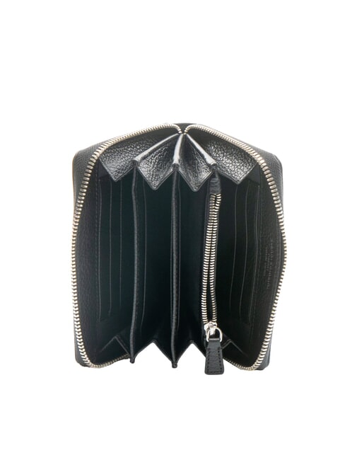 GRAIN Portefeuille moyen en cuir zipp&eacute; sur tout le pourtour Noir - Portefeuilles Femme