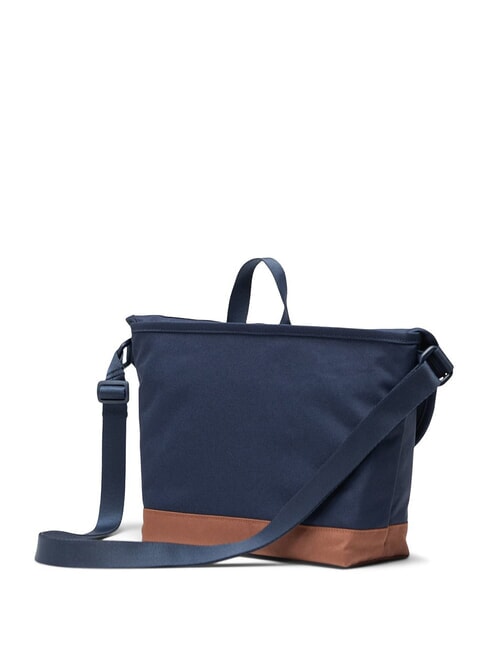 COVE Dossier Messenger, PC 15,6" bleu marine/marron selle - Porte Documents Travail