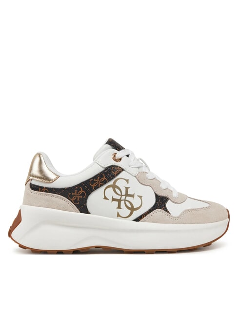 LUCKEI baskets &agrave; logo 4G Blanc / marron - Chaussures Femme