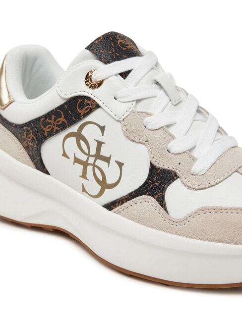 LUCKEI baskets &agrave; logo 4G Blanc / marron - Chaussures Femme