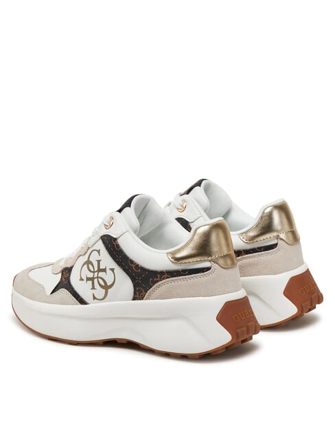 LUCKEI baskets &agrave; logo 4G Blanc / marron - Chaussures Femme