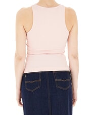 GUESS NEW SL ROUND GUENDALINA D&eacute;bardeur &agrave; logo strass&eacute; 4G perle rose - T-shirt - 2