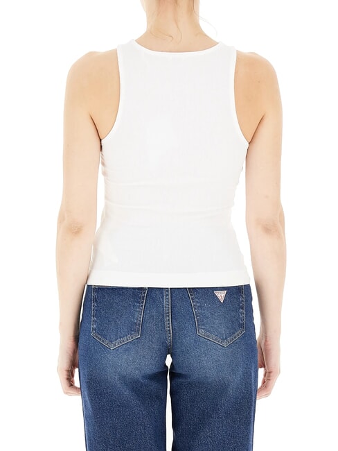 NEW SL ROUND GUENDALINA Débardeur à logo strassé 4G blanc pur - T-shirt