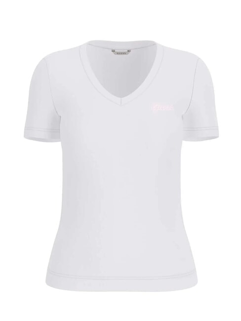 VN SS LIGHT BASIC T-shirt doux col V blanc pur - T-shirt