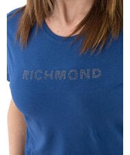 JOHN RICHMOND MECHI T-shirt stretch logo strass bleu - T-shirt - 3
