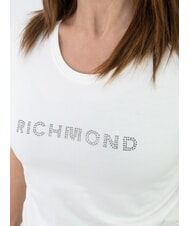 JOHN RICHMOND MECHI T-shirt stretch logo strass blanc - T-shirt - 3