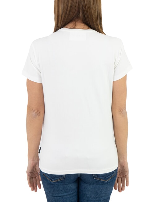 MECHI T-shirt stretch logo strass blanc - T-shirt