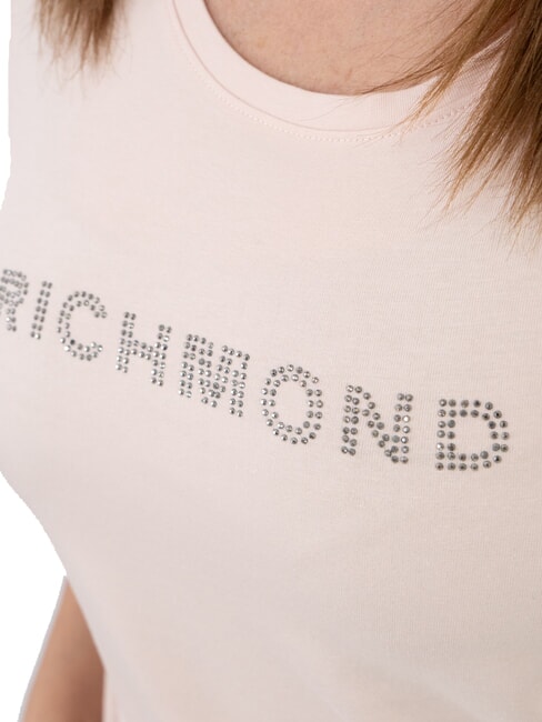 MECHI T-shirt stretch logo strass poudre - T-shirt