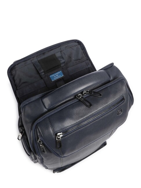 CRONUS Sac &agrave; dos en cuir, support ordinateur 14" bleu - Sacs &agrave; dos pour ordinateur portable