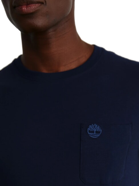 DUNSTAN RIVER T-shirt en coton avec poche saphir fonc&eacute;/denim fonc&eacute; - T-shirt