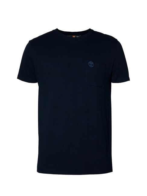 DUNSTAN RIVER T-shirt en coton avec poche saphir fonc&eacute;/denim fonc&eacute; - T-shirt