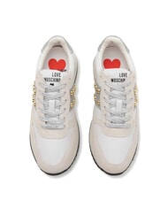 LOVE MOSCHINO DUNE 30 Baskets à clous en forme de coeur blanc/argent10 - Chaussures Femme - 3