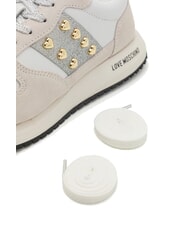 LOVE MOSCHINO DUNE 30 Baskets &agrave; clous en forme de coeur blanc/argent10 - Chaussures Femme - 5